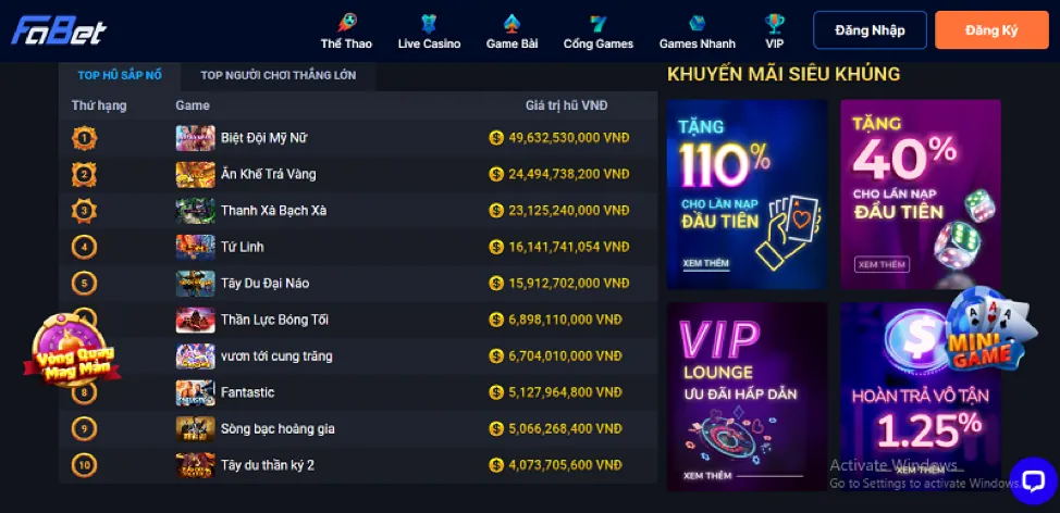Khuyến mãi nạp tiền lần đầu cho game bắn cá Xvip Login